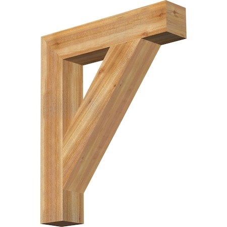 Ekena Millwork Traditional Block Rough Sawn Bracket, Western Red Cedar, 6"W x 32"D x 38"H BKT06X32X38TRA05RWR